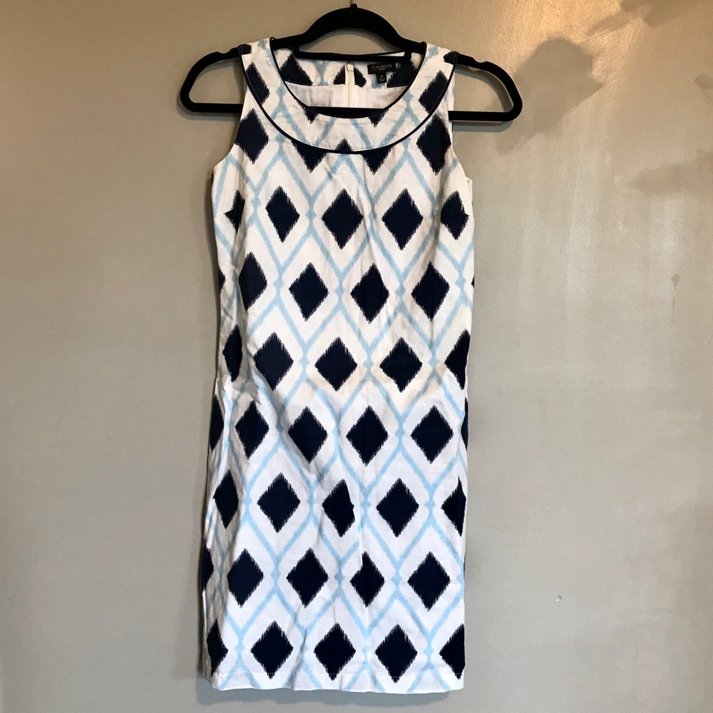 Talbots | Women’s Petite Ikat Dress | White